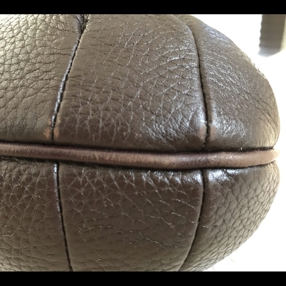 Brighton brown leather shoulder bag with braided strap and trim - Picture 3 of 9